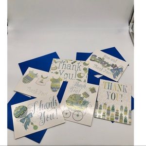 Baby Shower Thank You Cards w Blue Envelopes